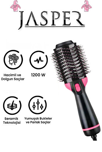 JASPER New Model Hair Styling and Hair Straightener Blow Dry Comb with Negative Ionizer
