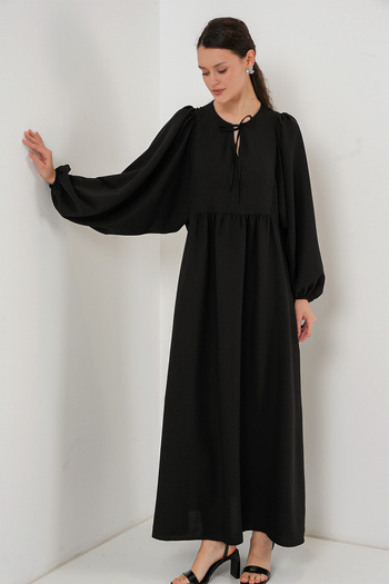 Bigdart Γυναικείο Μακρύ Μανίκι Hijab Φόρεμα 2464 - Μαύρο