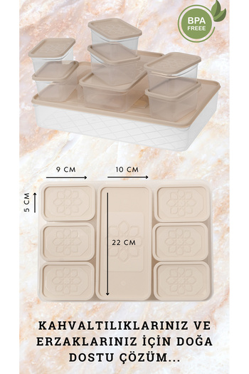 BAGER MARKET Comfera 8 Piece Leakproof, Plastic Breakfast Set, Storage Container, Freezer Container