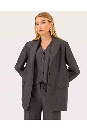 SEÇİL Düğme Detaylı Cepli Blazer Ceket