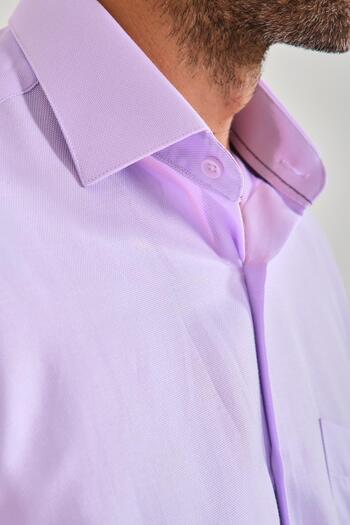 Fitmens Klasik Kısa Kol Oxford Hediye Kutulu Erkek Gömlek FS-001200 - Lila