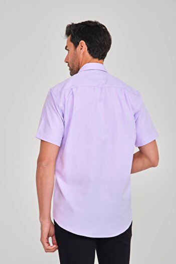 Fitmens Klasik Kısa Kol Oxford Hediye Kutulu Erkek Gömlek FS-001200 - Lila