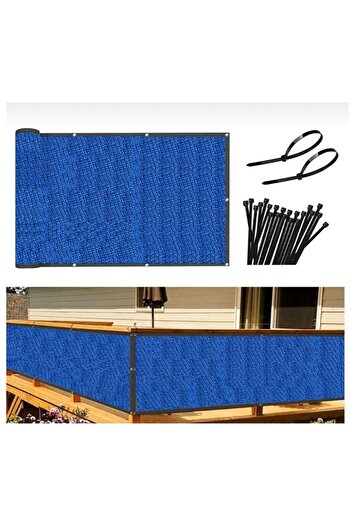 pamukkale branda Balcony Iron Curtain Blue Balustrade Curtain Fence Mesh Shade