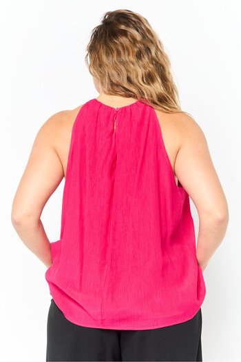 Dkny Women Keyhole neckline Sleeveless Top, Pink