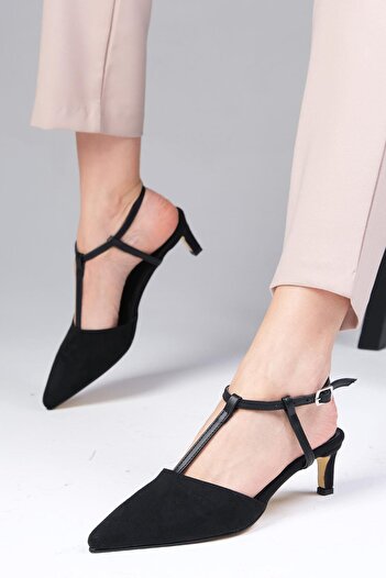 Mio Gusto Tyra Black Color Women's Heeled Shoes