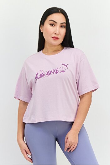 Puma Women Relaxed Fit Short Sleeves Outdoor T-Shirt, Purple