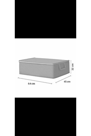 DEMİROĞLU EV TEKSTİL 6 Adet Büyük Boy Kalın Kumaş Gri Baza Ve Çekyat Tipihurç Ölçüleri 64x45x22 Cm. Dolap Organizer