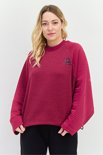 adidas Women Sportswear Fit Long Sleeve Training Sweatshirt, Purple