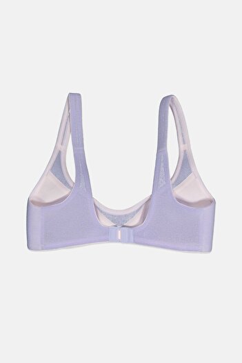 SLOGGI Women Textured Lightly Padded Soft Bra, Light Blue