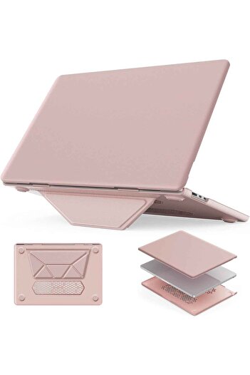Fuchsia Apple Macbook Air 15 Uyumlu 15.3 inç Standlı İnce Lüks Koruyucu Deri Kılıf