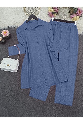 Modamorfo Indigo Shirt and Pants Set - Ball Button
