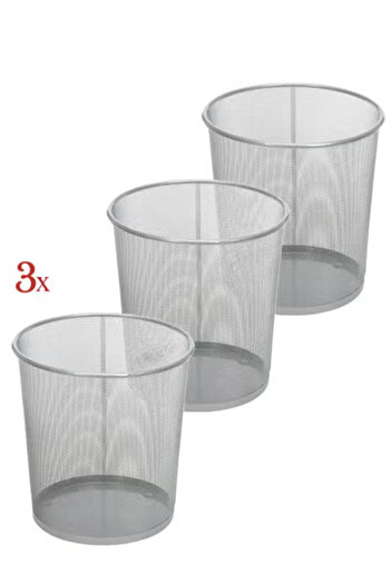 co arma 3 Piece Round Wastebasket Silver