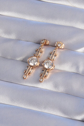 Skygo Xuping Rose Color Zircon Cubic Zirconia Geometric Dangle Earrings - Tj-Bkp9355