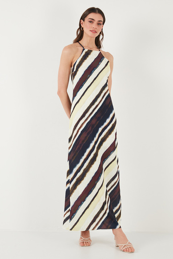 Lela Tie Dye Patterned Halter Long Dress - Relaxed Fit 67810556
