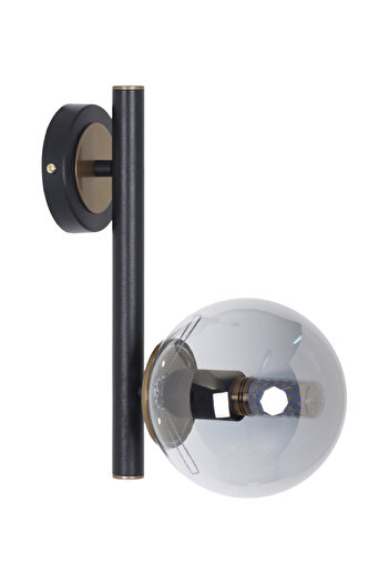 MŞ Aydınlatma Libra Black Antique Smoked Glass Sconce