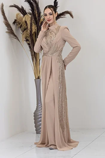 Surikka Marbling Jumpsuit with Applique Embroidery on the Front