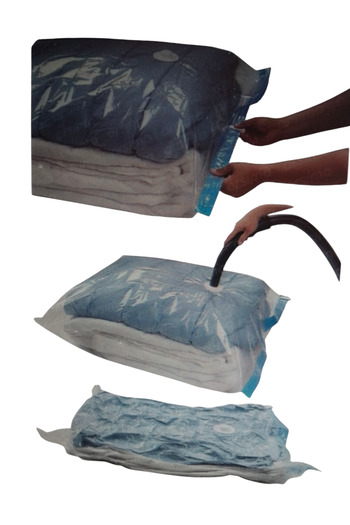 MERT AMBALAJ ÜRÜNLERİ Vacuum Storage Bag Set of 2 (55X90) Can Be Used Repeatedly Suitable for Travel Suitcases