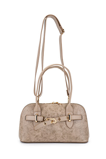 minebag Women's Faux Leather Crossbody Bag - Belt Detail, King Mink