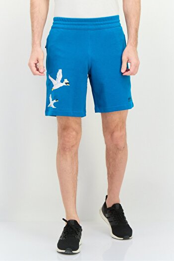 adidas Men Sportswear Fit Brand Logo Training Shorts, Teal Blue