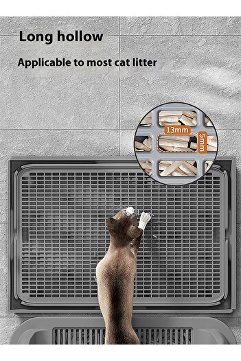 KidLe Stainless Steel Cat Litter Box Cat Litter Tray Metal Litter Pan Tray with High Wall Sides