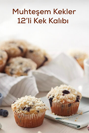 MUJGAN 12'li Yapışmaz Muffin Cupcake Kek Kalıbı