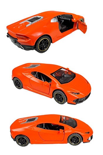 Toyaş Super Sports Car Metal Model Pull Drop Doors Opened Toy Car 10cm Orange