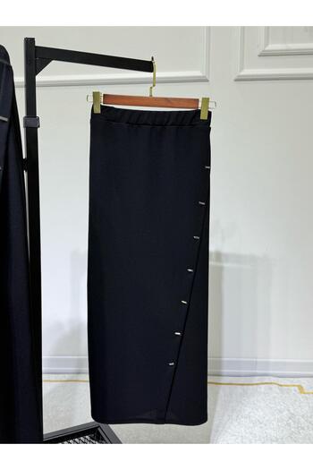 ModaMinar Γυναικεία ελαστική ίσια στενή φούστα από κρεπ ύφασμα χωρίς επένδυση