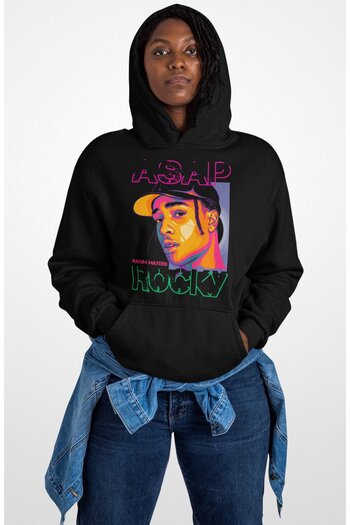 Fuddy Moda Unisex Oversize Asap Rocky Rakım Mayers Sweatshirt, Rap Music Themed Hoodie