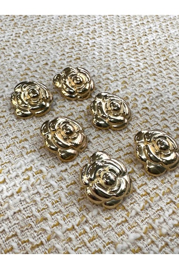 ODDA TASARIM ATÖLYESİ Gold Color Flower Model 6 Button Set (2.3cm)