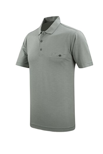 Çizgi Triko Men's Polo Neck Classic Fit T-Shirt with Pocket - 5107