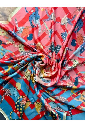 Bolder Scarf Pink/Turquoise Transition Foulard 100*100 cm