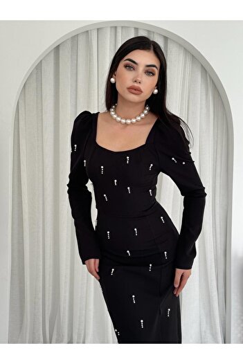 soonaksesuar Akit Pearl Detailed Dress