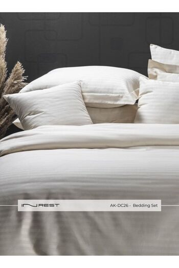 INREST Berlin Duvet Cover Set Dark Beige Color (Without Filling) Cotton 100% Single Size 160x230 cm - 4 Pcs