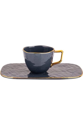 AKDC Ceramic Cup & Saucer 9Cm X 9Cm X 6Cm Black