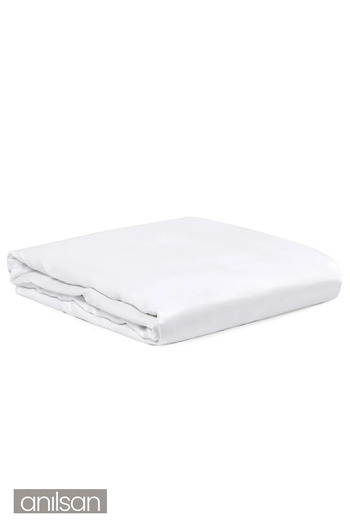 Anılsan Satin Bed Sheet - 83 Thread Solid White - Single/Double Size Home and Hotel