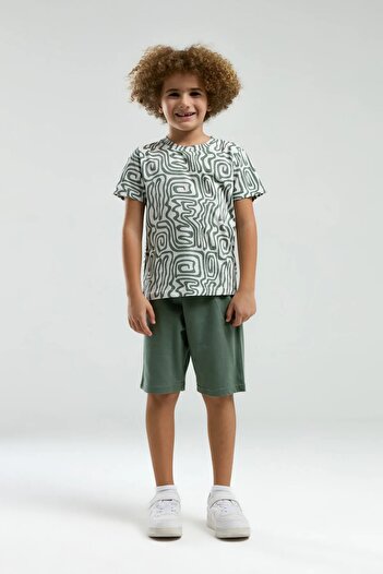 Arnetta 100% Cotton Cycling Collar Short Sleeve Boy's Shorts Set