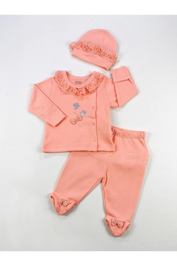 İmaj Girl Newborn 0-3 Months 3-Piece Set with Hat