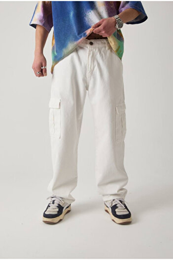 corfixman Baggy White Cargo Pants