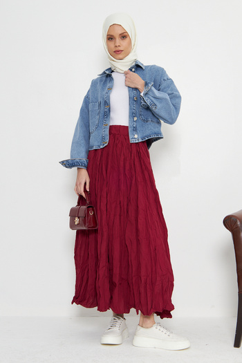 RTBUTİK Crinkle Crinkle Hijab Skirt, Hijab Skirt, Women's Gift Skirt