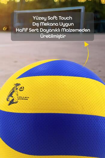 Telvesse Voleybol Topu Lamineli Beton Zemin Soft Touch İç-Dış Mekana Uygun 8 Panel Sarı-Mavi 280 Gram