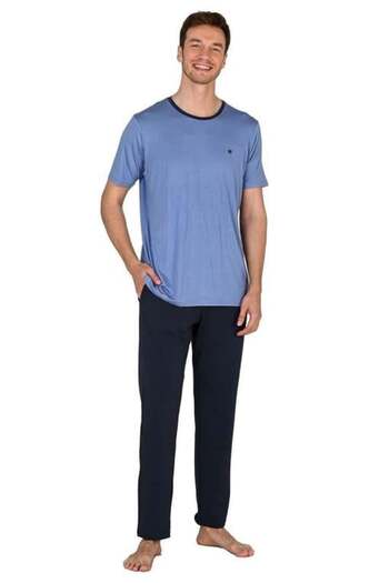Jiber Blue Men's Short Sleeve Pajama Set