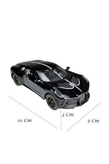Toyaş Super Sports Car Metal Model Pull Drop Doors Opened Toy Car 10cm Black