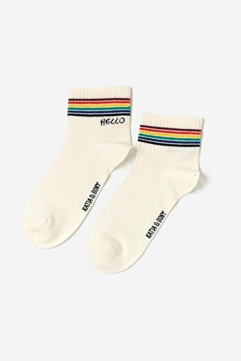 Katia&Bony Men's Tennis Patterned 4 Pack Short Socks