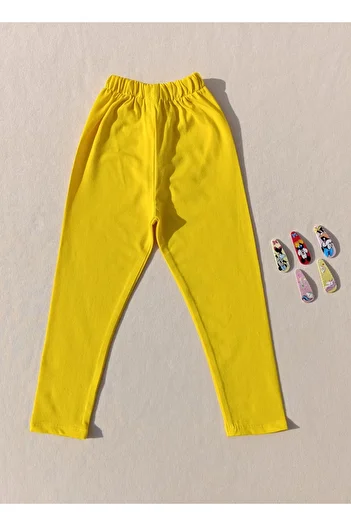 siyalife Girl's Yellow Color Basic Leggings