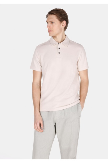 Colin's Regular Fit Polo Neck Plain Men's Beige Short Sleeve T-Shirt