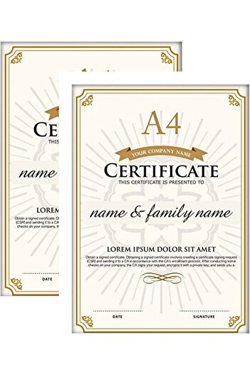 AKDC Certificate Document Frames 28x10.2cm, White/Black with Mat & Real Glass, 2-Pack for A4