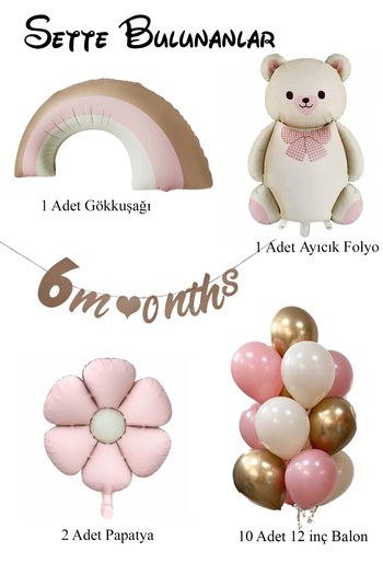 Patladı Gitti Retro Half Age Daisy Themed Baby Girl Concept Birthday Set