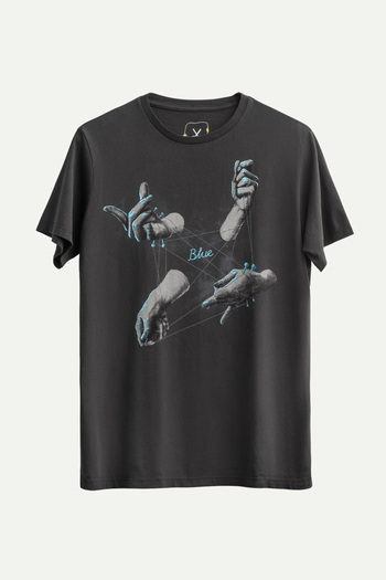 KAFT Unisex Regular Fit Design T-Shirt - Blue