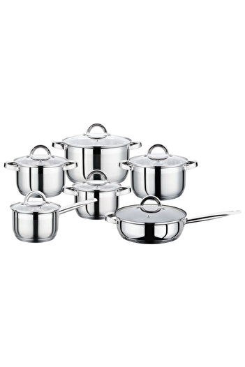 Parfait 12-Piece Durable High Quality Cookware Set with Glass Lid