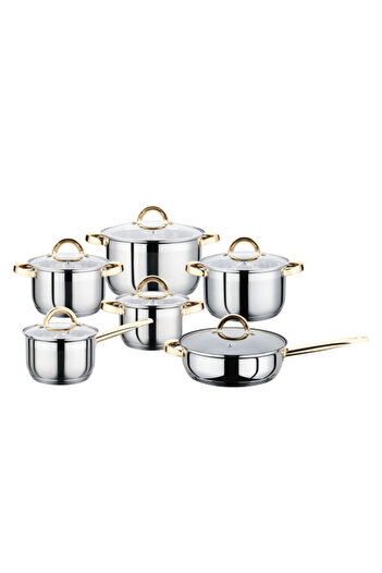 Parfait 12-Piece Durable Non-Stick Cookware Set with Glass Lid